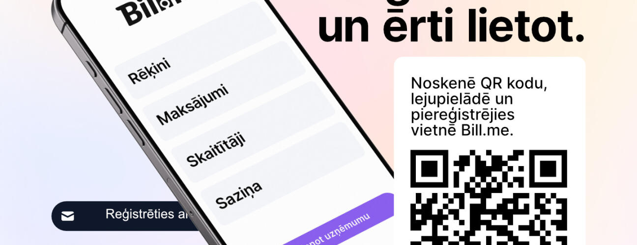 Reģistrācija vietnē Bill.me &ndash; ātri un dro&scaron;i!